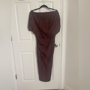 ASOS Chocolate Brown Off the Shoulder Bodycon Dress